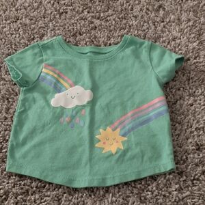 6/$35 Garanimals Green Tee with Rainbow and Sun Design